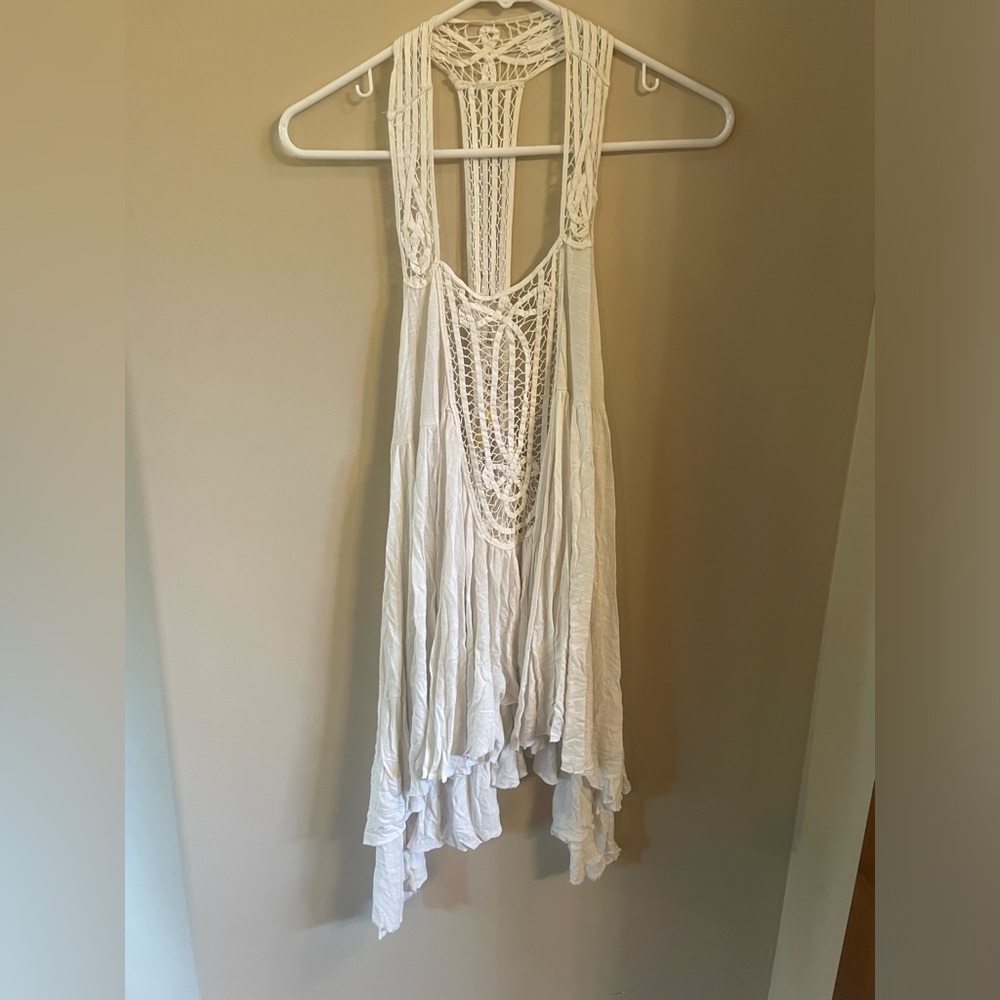 Free People flowy asymmetrical  hem racer tank